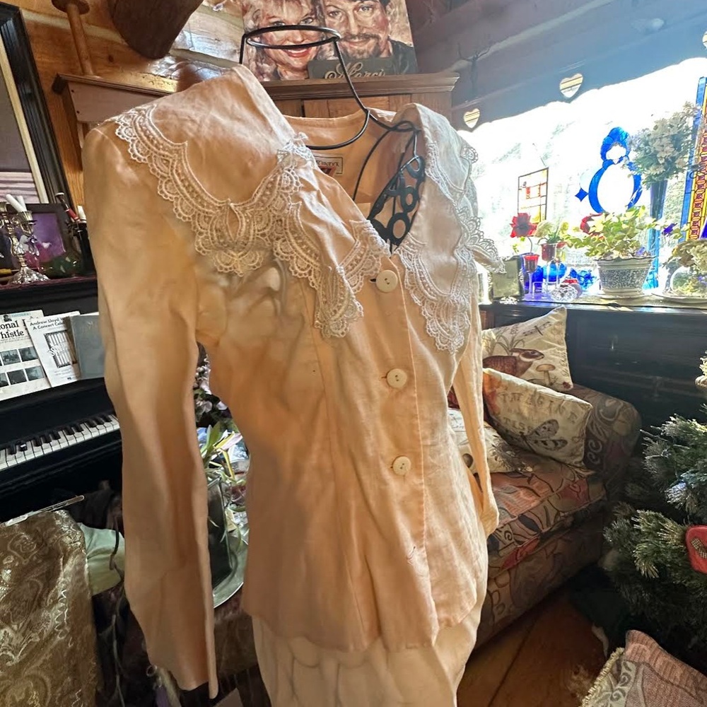 PEACH DRESS LINEN SUIT - Picture 2 of 7